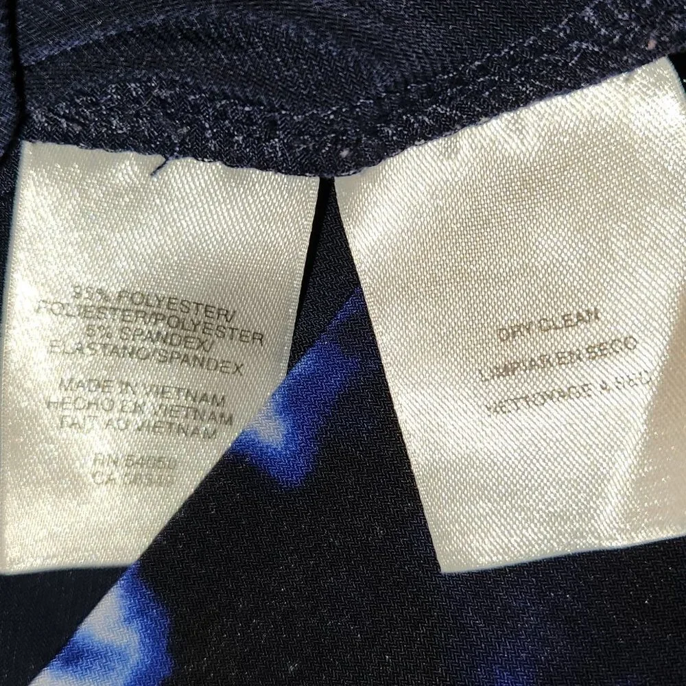 ANNE KLEIN DRESS SIZE 4 STRETCH SLIMMING BLUE AND WHITE SLEEVELESS TIEDYE || EUC - Picture 8 of 11